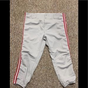 Teamwork Athletics Apparel  men’s gray w/red stripe baseball pants XL/42